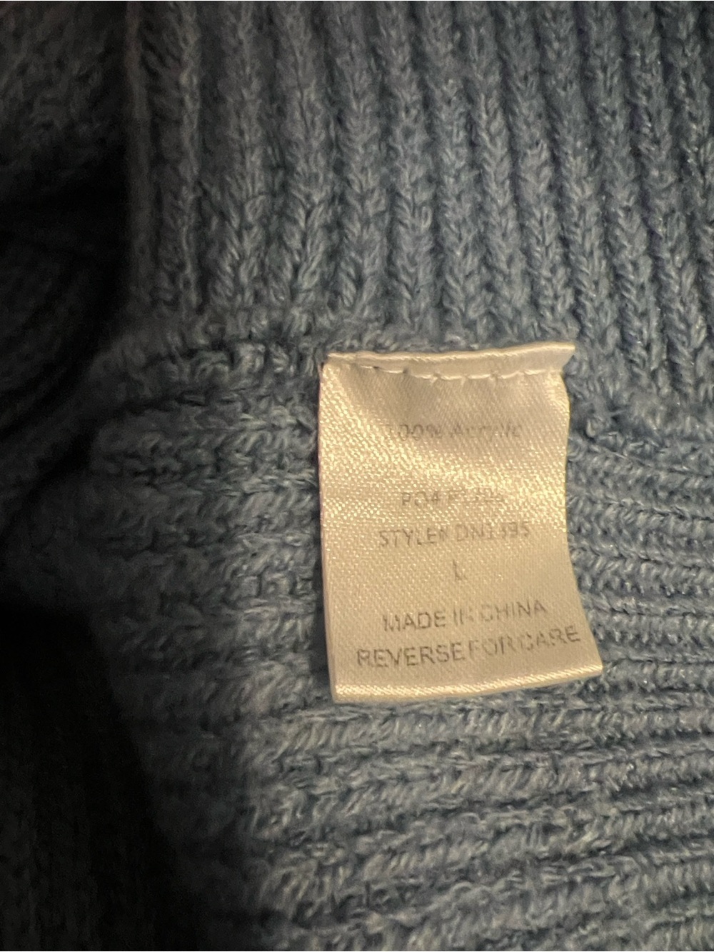 Twist-Front Ribbed V-Neck Sweater - Blue - Picture 8 of 8
